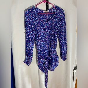 Rebecca Taylor floral silk long sleeve blouse sz 8